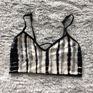 Black and white tie dye bralette
